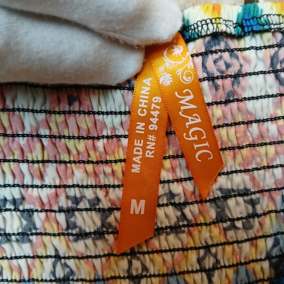 #0226 Womens Aztec Print Maxi Strapless Magic Dress Size Medium - Picture 10 of 16